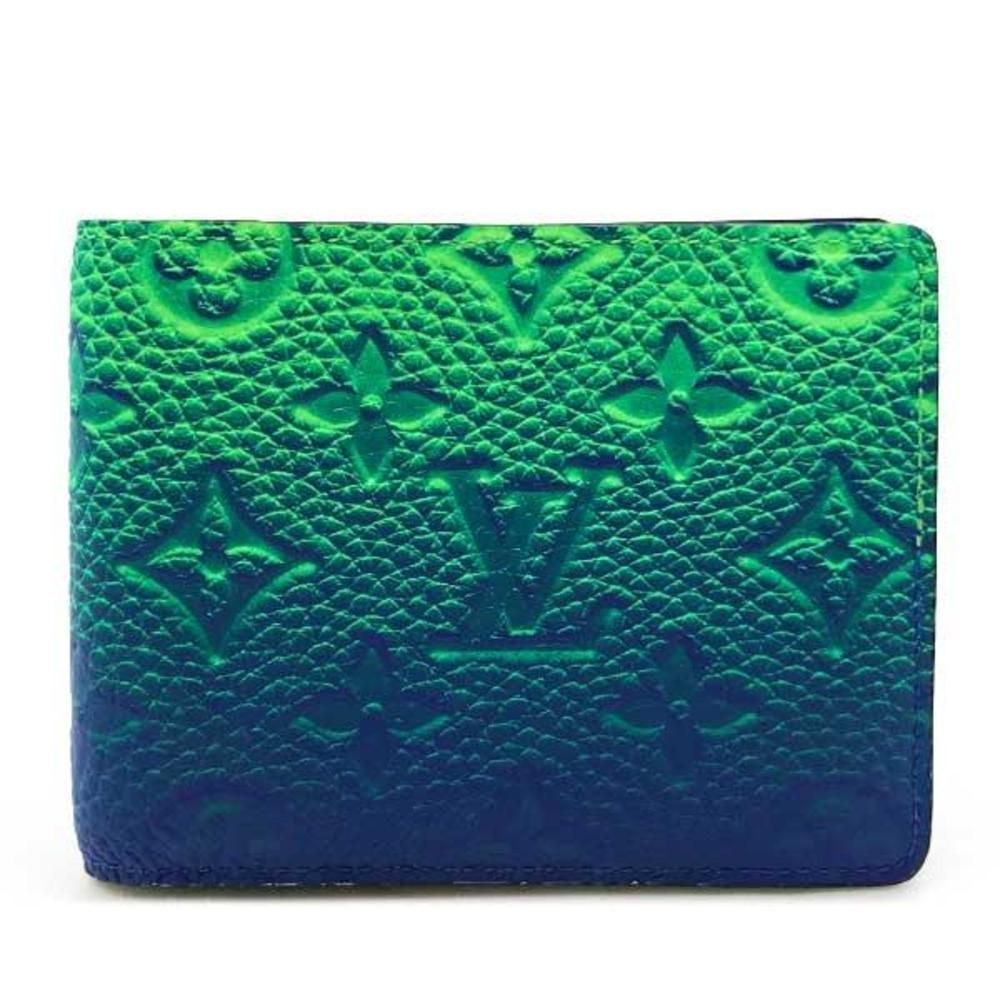 Louis Vuitton Neon Long Wallet Monogram Canvas Green Blue Vert